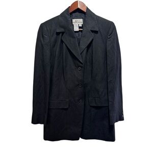 Eddie Bauer AKA Black Linen Blend Blazer Jacket Size 6